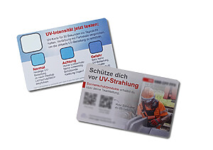 Uv Testkarte Für Außenbeschäftigte Mit Motiv Schütze Dich Vor Uv Strahlung Uv Testkarte Für Außenbeschäftigte Mit Motiv Schütze Dich Vor Uv Strahlung