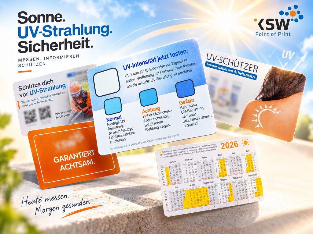 Uv Testkarte Im Scheckkartenformat Mit Messfeld, Logoseite Und Jahreskalender Uv Testkarte Im Scheckkartenformat Mit Messfeld, Logoseite Und Jahreskalender